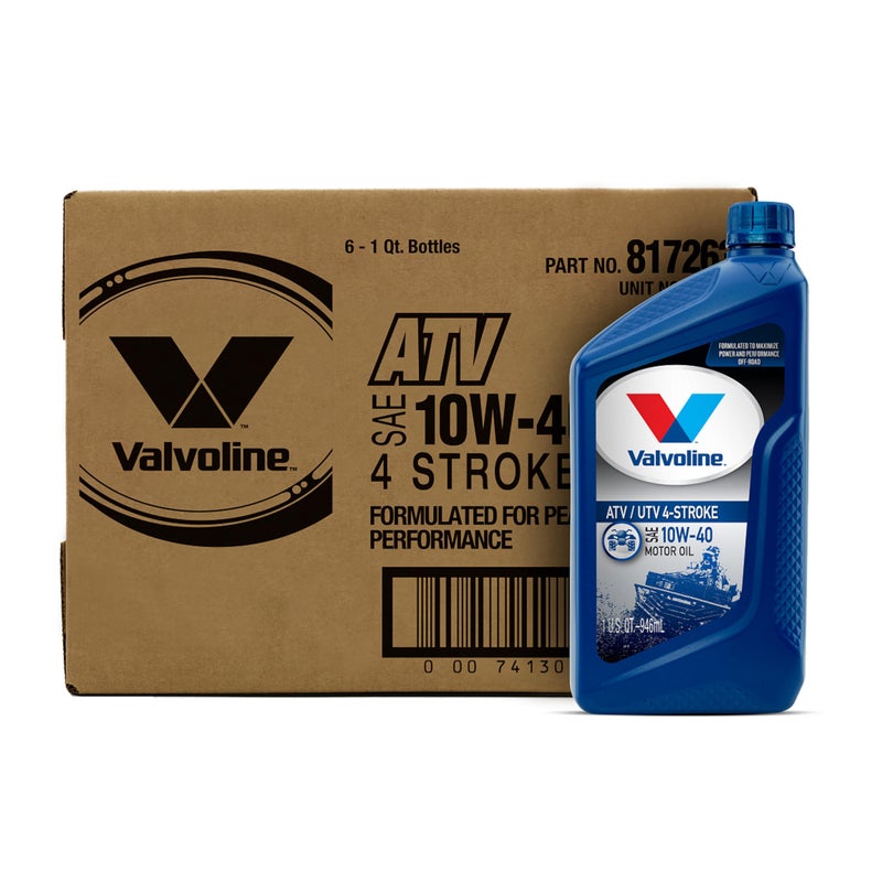 Valvoline 4-Stroke ATV/UTV SAE 10W-40 Motor Oil 1 QT  Case of 6 - Image 1